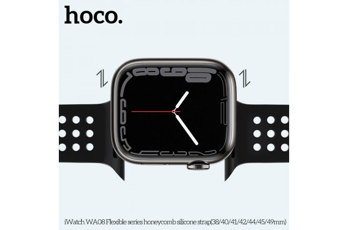 Ремешок для Apple Watch HOCO WA08 Flexible series honeycomb silicone strap (42-49 мм, black)