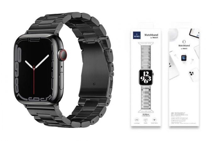 Ремешок для Apple Watch HOCO WA10 Grand series three-bead steel strap (38-41 мм, black)