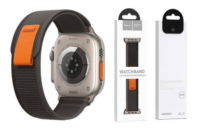 Ремешок для Apple Watch HOCO WA14 Original series nylon strap (38-41 мм, black with gray)