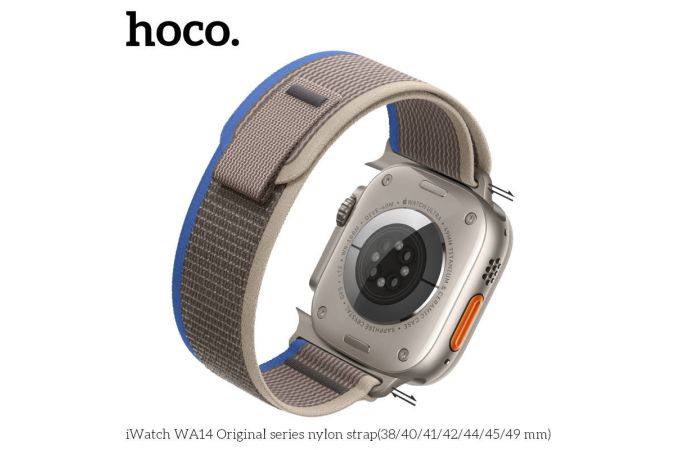 Ремешок для Apple Watch HOCO WA14 Original series nylon strap (42-49 мм, black with gray)