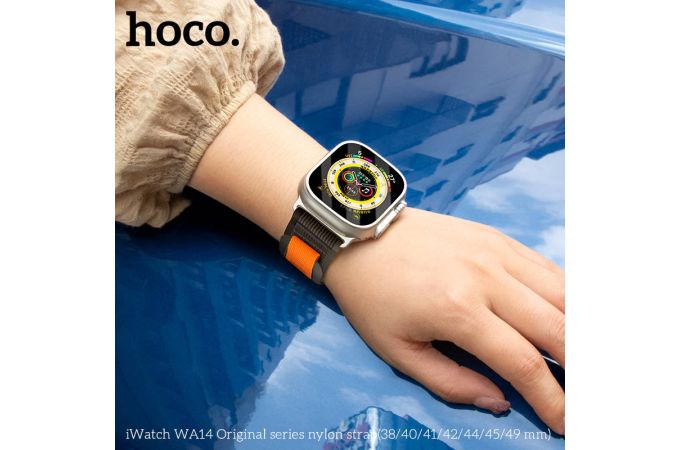 Ремешок для Apple Watch HOCO WA14 Original series nylon strap (42-49 мм, black with gray)