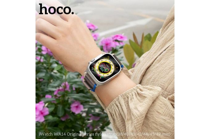 Ремешок для Apple Watch HOCO WA14 Original series nylon strap (38-41 мм, yellow with white)