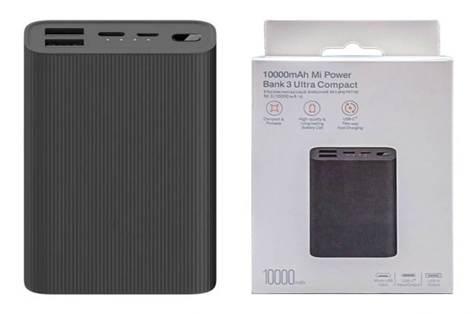 Универсальный дополнительный аккумулятор Power Bank Xiaomi PB1022ZM MI 3 Ultra Compact (10 000 mAH) черный