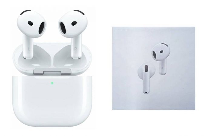 Наушники вакуумные беспроводные AirPods 4 (copy orig) (белый) (л)