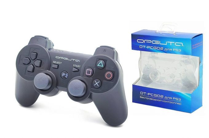 Геймпад беспроводной для Sony PlayStation 3 Орбита OT-PCG02 (Черный, Bluetooth)