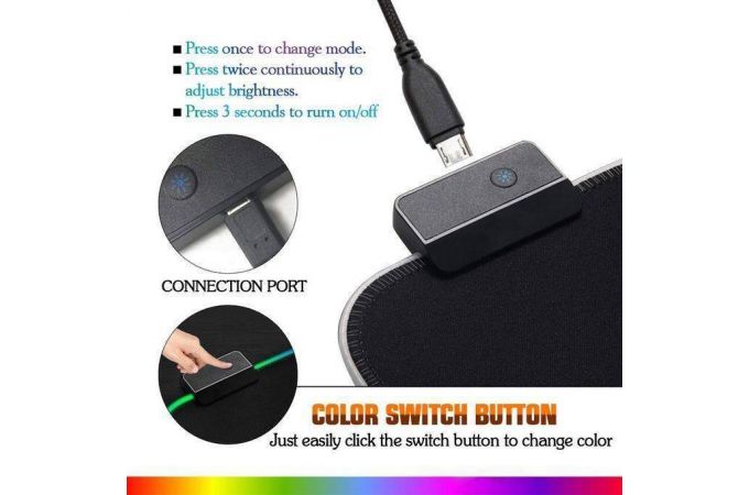 Коврик для мышки Орбита OT-PCM57 RGB (Иней, 25*35см)