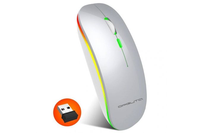 Мышь беспроводная Орбита OT-PCM66 Серая RGB (USB/Bluetooth,аккум) (серый)