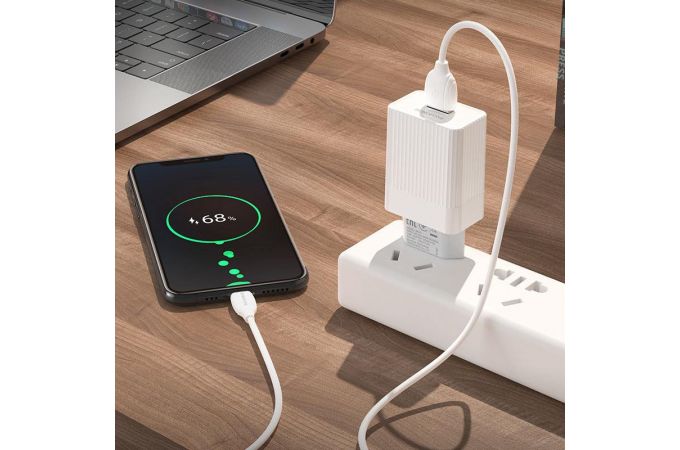 Сетевое зарядное устройство USB + кабель MicroUSB BOROFONE BA47A QC3.0 3000mAh (белый)