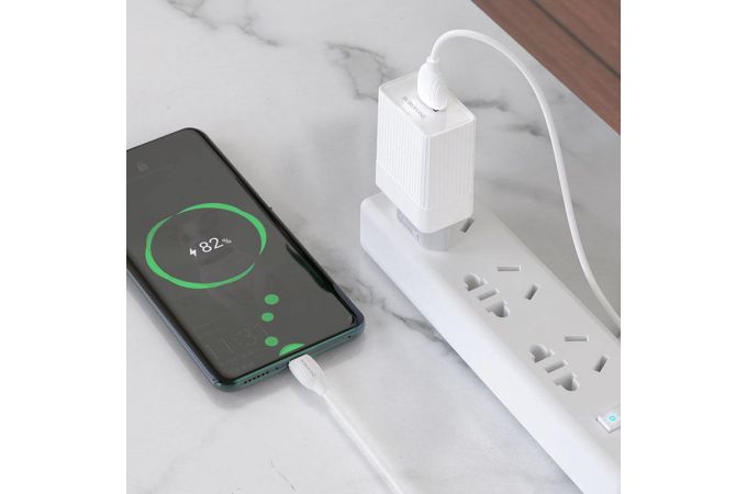 Сетевое зарядное устройство USB + кабель MicroUSB BOROFONE BA47A QC3.0 3000mAh (белый)