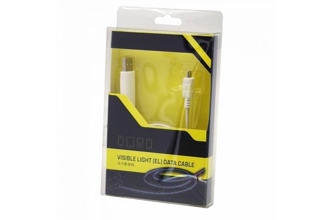 Кабель USB - MicroUSB Орбита TS-3032 кабель USB 1A (белый) 80см (светящийся)