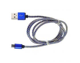 Кабель USB - MicroUSB Орбита OT-SMM04, 1A (в оплетке, упаковка 10шт) 1м (желто-синий)