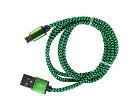 Кабель USB - MicroUSB Орбита KM-14,1A (зеленый) 1м (в оплетке, упаковка 10шт)