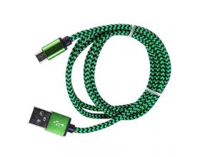 Кабель USB - MicroUSB Орбита KM-14,1A (зеленый) 1м (в оплетке, упаковка 10шт)