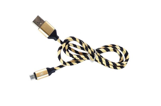 Кабель USB - MicroUSB Орбита OT-SMM35 2A (черно-желтый) 1м