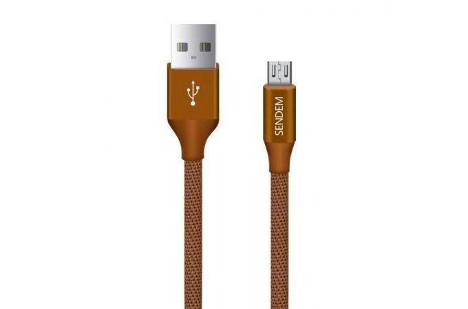 Кабель USB - MicroUSB SENDEM M12, 2.4A (коричневый) 2м