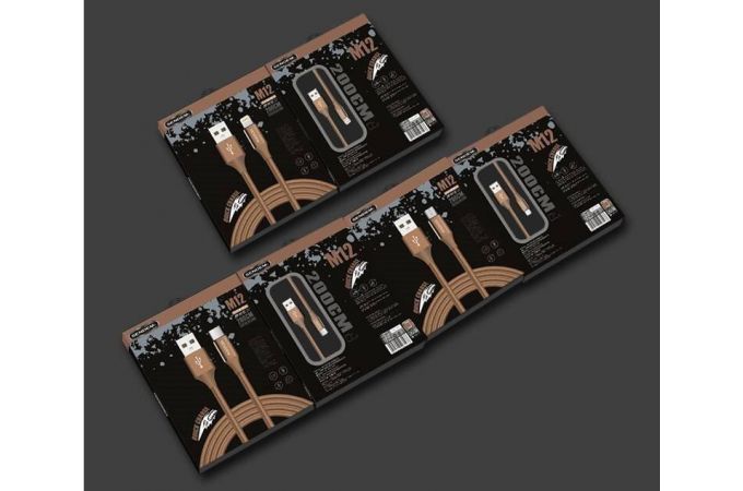 Кабель USB - MicroUSB SENDEM M12, 2.4A (коричневый) 2м