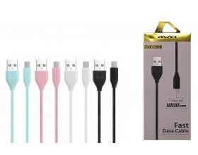 Кабель USB - MicroUSB AWEI CL-94, 2A (зеленый, розовый, белый, черный) 1м