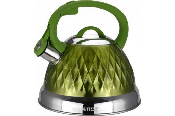 Чайник со свистком VITESSE VS-1122 зеленый 2,8л