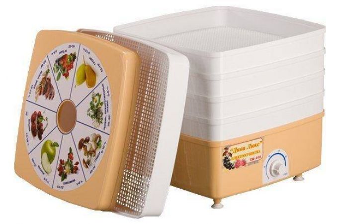 Сушилка для овощей и фруктов РОТОР-ДИВА-ЛЮКС СШ-010 цвет.уп. 520 Вт, 17 литров,5 секций
