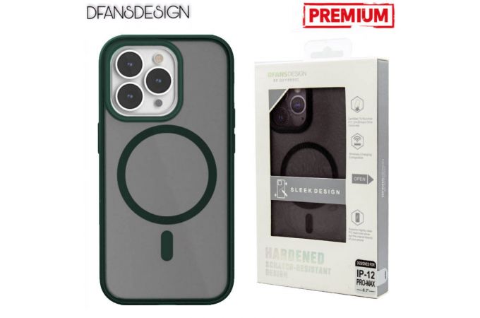 Чехол для телефона DFANSDESIGN MagSafe матовый iPhone 13 PRO MAX (зелёный)