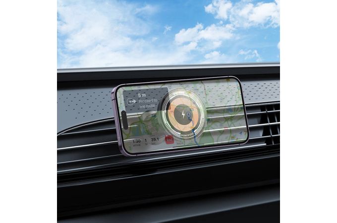 Держатель автомобильный для телефона BOROFONE BH211 Riley magnetic wireless fast charging car holder (air outlet) черный