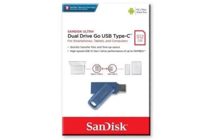 USB флеш накопитель_512 Gb SanDisk Ultra Dual Drive Go Синий USB 3.1 - USB Type-C / SDDDC3-512G-G46NBB