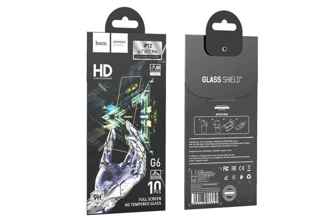 Защитное стекло дисплея iPhone 12/12 Pro (6.1)  HOCO G6 Full screen HD tempered glass прозрачное
