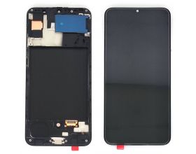 Дисплей для Samsung A307FN Galaxy A30s Black в сборе с тачскрином + рамка, OLED