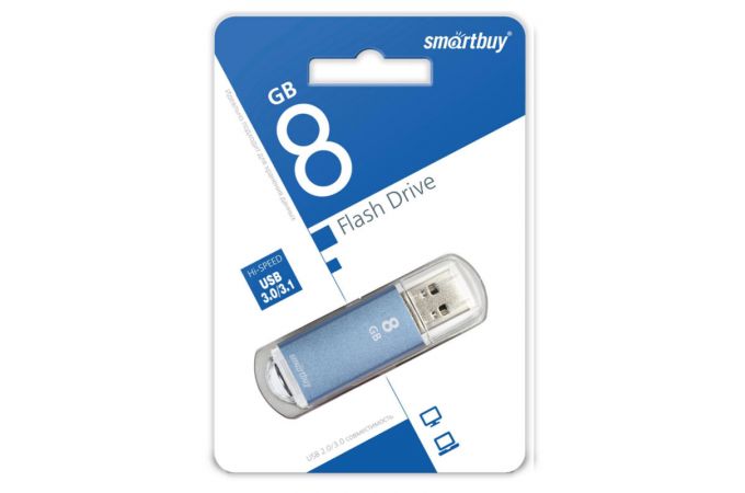 Флешка USB 2.0 Smartbuy 8 GB V-Cut Blue (SB8GBVC-B)