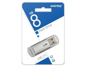 Флешка USB 2.0 Smartbuy 8 GB V-Cut Silver (SB8GBVC-S)