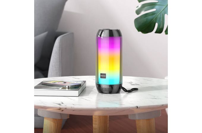 Портативная беспроводная колонка BOROFONE BR25 Crazy sound colorful luminous BT (серый)