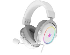 Гарнитура игровая Defender Halo белый RGB / мембрана 50 мм. / кабель 2.0 м