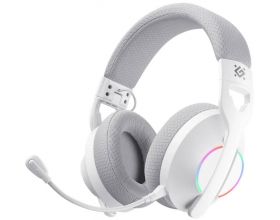 Гарнитура игровая беспроводная Defender Weaver PRO белый BT и 2.4G / RGB / съемный микрофон