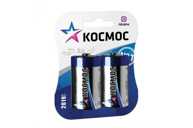 Батарейка алкалиновая Космос LR20 BL2 блистер цена за 2 шт