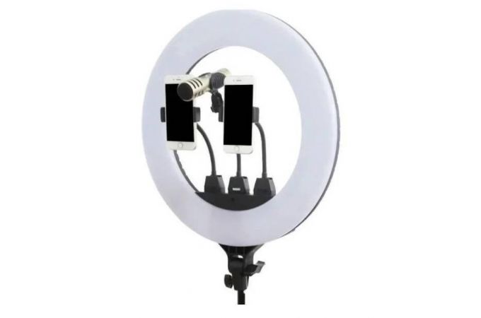 Кольцевая лампа напольная SLP G500 (45см) для фото и видеосъемки с регулировкой яркости (черный)