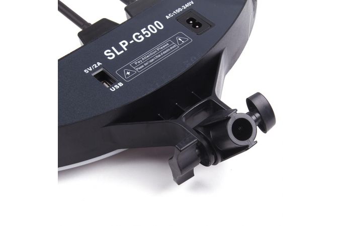 Кольцевая лампа напольная SLP G500 (45см) для фото и видеосъемки с регулировкой яркости (черный)