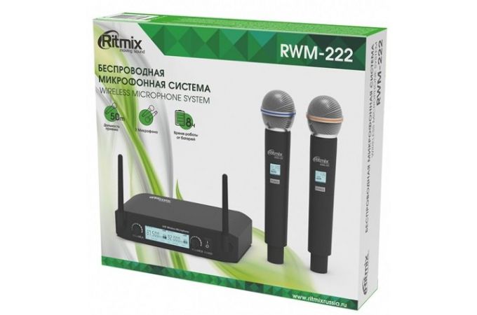 Микрофон Ritmix rwm-222  вокальный, беспроводной, 2шт