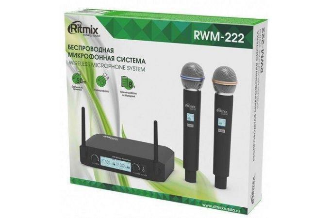 Микрофон Ritmix rwm-222  вокальный, беспроводной, 2шт