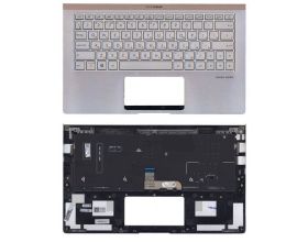 Клавиатура для ноутбука Asus UX333FA топ-панель серебристая с подсветкой