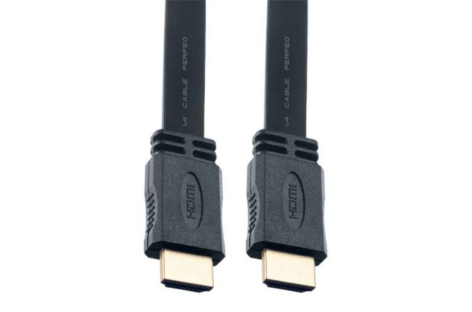 Кабель HDMI-HDMI (V1.4) PERFEO HDMI A вилка - HDMI A вилка, плоский, ver.1.4, длина 1 м. (H1301)