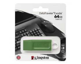 USB флеш накопитель 64 Gb Kingston DataTraveler Exodia Green KC-U2G64-7GG / USB 3.2 / белое кольцо