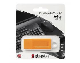 USB флеш накопитель 64 Gb Kingston DataTraveler ExodiaOrange KC-U2G64-7GO / USB 3.2 / белое кольцо