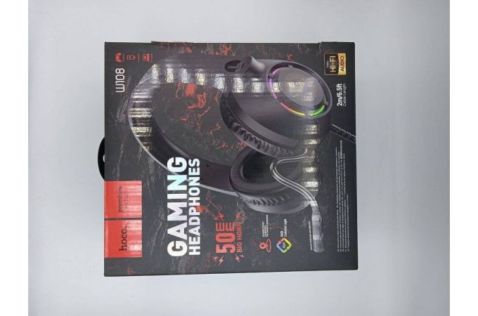 Наушники мониторные проводные HOCO W108 Sue headphones (3.5 мм/USB) черные (УЦЕНКА! МЯТАЯ УПАКОВКА)