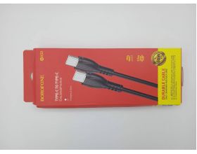 Кабель USB Type-C - USB Type-C BOROFONE BX51, PD60W (черный) 1м (УЦЕНКА! МЯТАЯ УПАКОВКА)