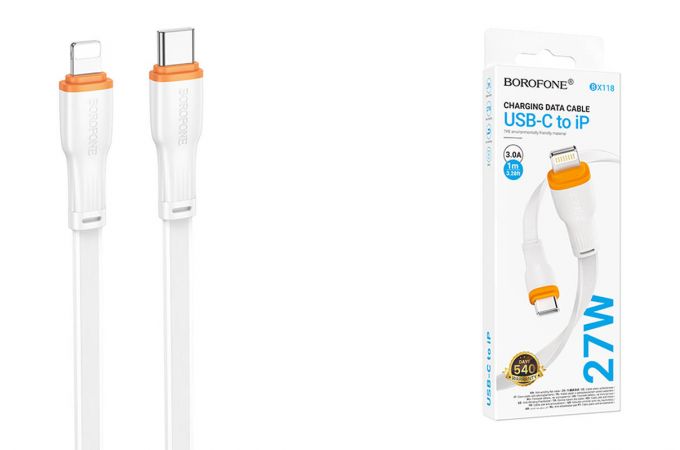 Кабель USB Type-C - Lightning BOROFONE BX118 Esplendido PD (белый) 1м