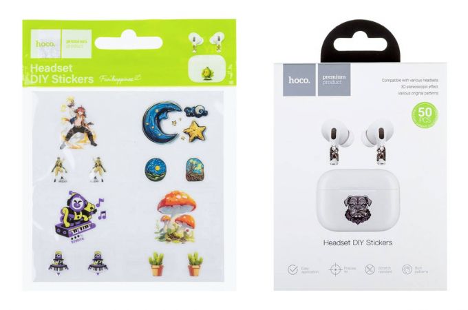 Наклейки для беспроводной гарнитуры HOCO DIY sticker (50 шт.)