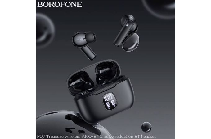 Наушники вакуумные беспроводные BOROFONE FQ7 Treasure ANC+ENC (черный)