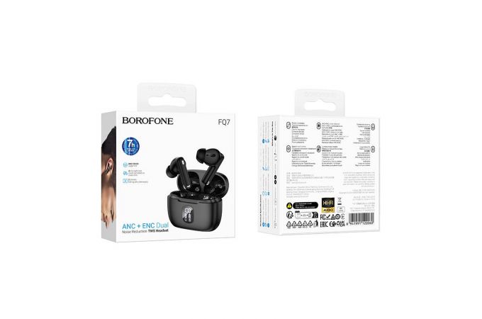 Наушники вакуумные беспроводные BOROFONE FQ7 Treasure ANC+ENC (черный)