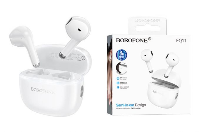 Наушники вакуумные беспроводные BOROFONE FQ11 Sound (белый)
