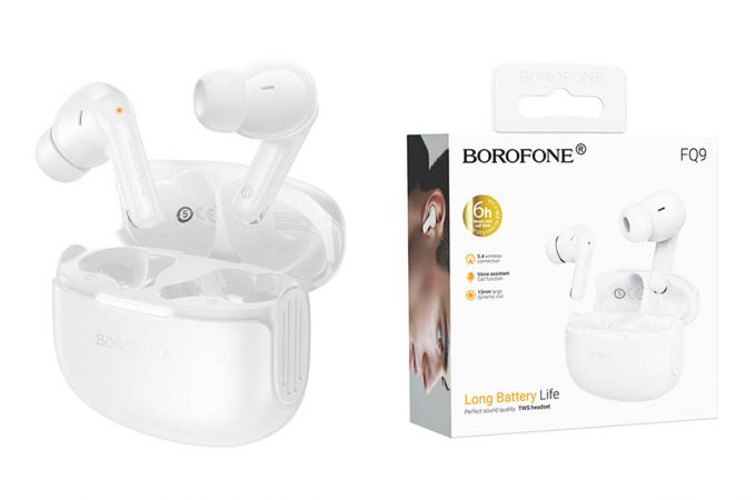 Наушники вакуумные беспроводные BOROFONE FQ9 Peaceful (белый)